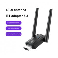 Дальнобойный беспроводной USB Bluetooth 5.3 Адаптер со сдвоенной антенной (USB-BT-5.3-DUAL)