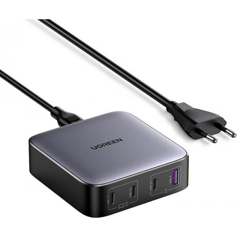 Зарядний пристрій Ugreen 100W GaN CD328/90928 Nexode Series 3 х USB-C + USB-A GaN Чорний (CD328)