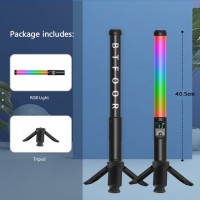 Светодиодный свет для видеосъемки и селфи LED RGB Stick 40.5см разноцветная палка Black + штатив (LED-ST40.5-TR)