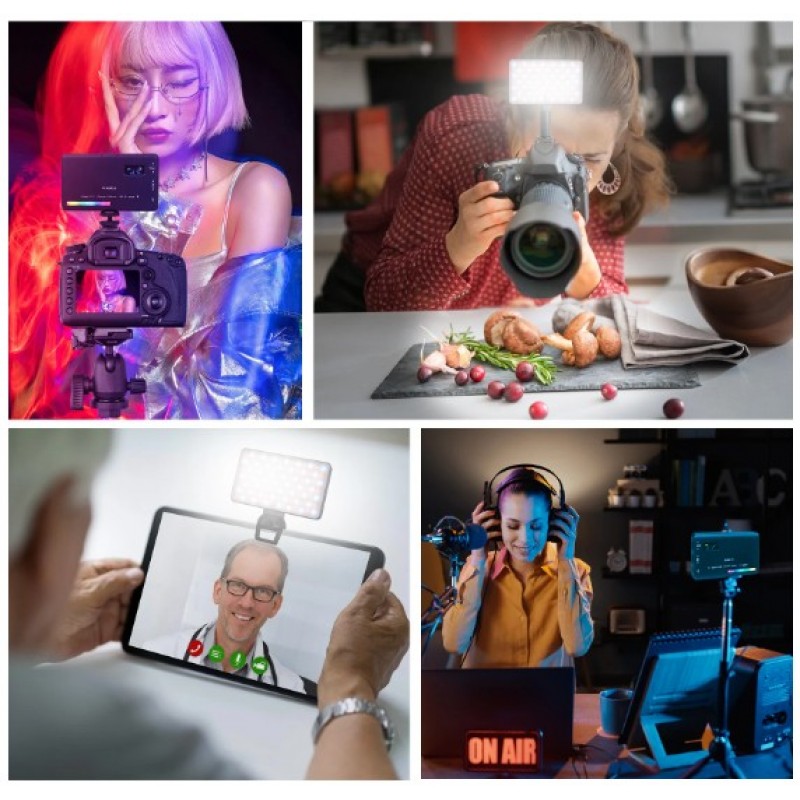 Светодиодный свет для видеосъемки BTFOOR W140 LED RGB 3300mAh 2500-9000K Black (LED-RGB-DSLR-v2)