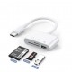 Переходник для Type-C на USB и SD/TF Card Reader адаптер для USB-C на флешку и SD TF картридер кабель (Type-C-TF-SD-USBw)