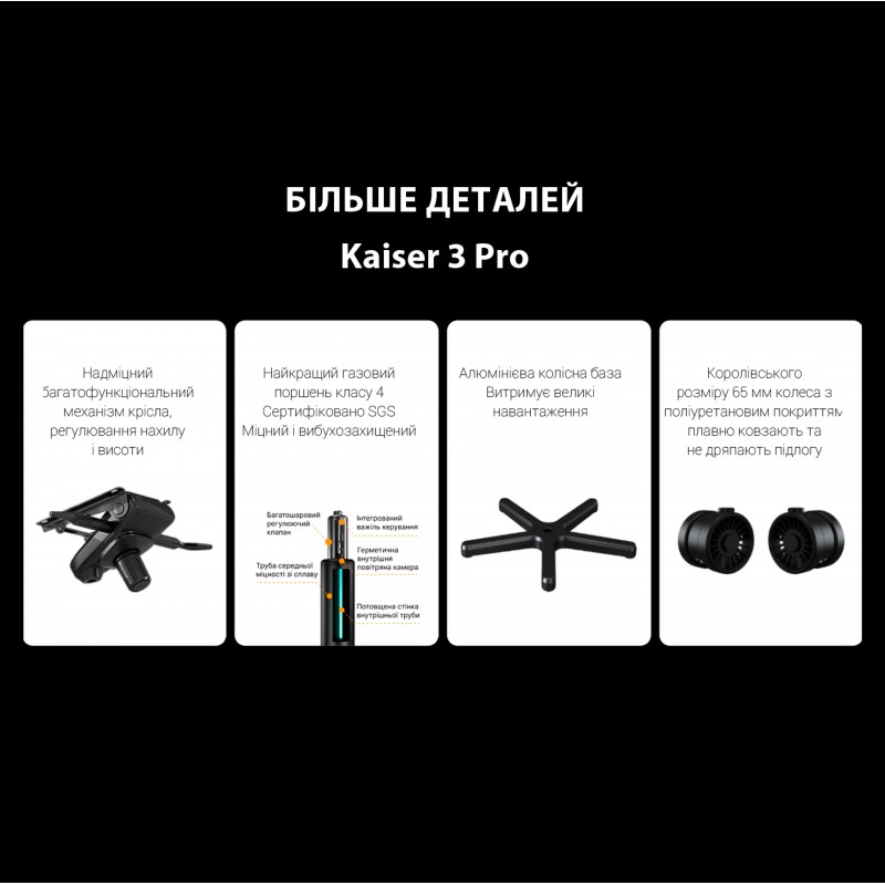 Крісло ігрове Anda Seat Kaiser 3 Pro Fabric Black Size XL