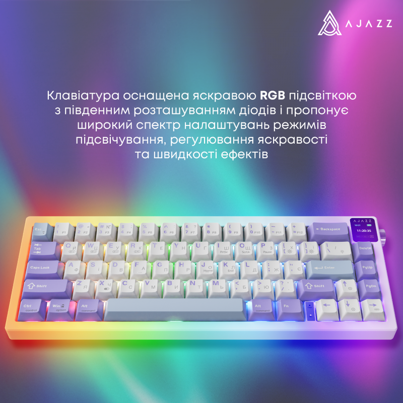 Бездротова механічна клавіатура Ajazz AK650 Flying Fish Switch - Purple (AK650-FF-PWB)