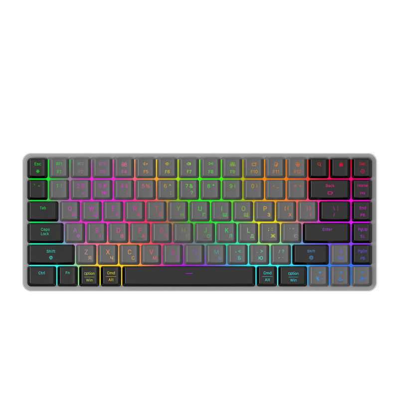 Бездротова механічна клавіатура GamePro MK230R Red Switch Low Profile Wireless/Bluetooth/USB Dark Gr