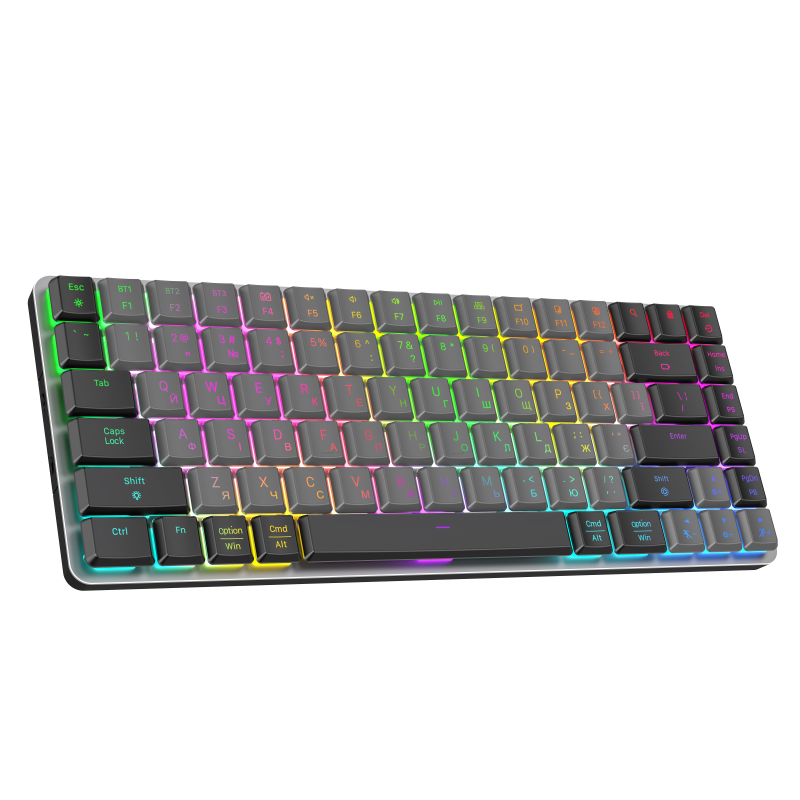 Бездротова механічна клавіатура GamePro MK230R Red Switch Low Profile Wireless/Bluetooth/USB Dark Gr