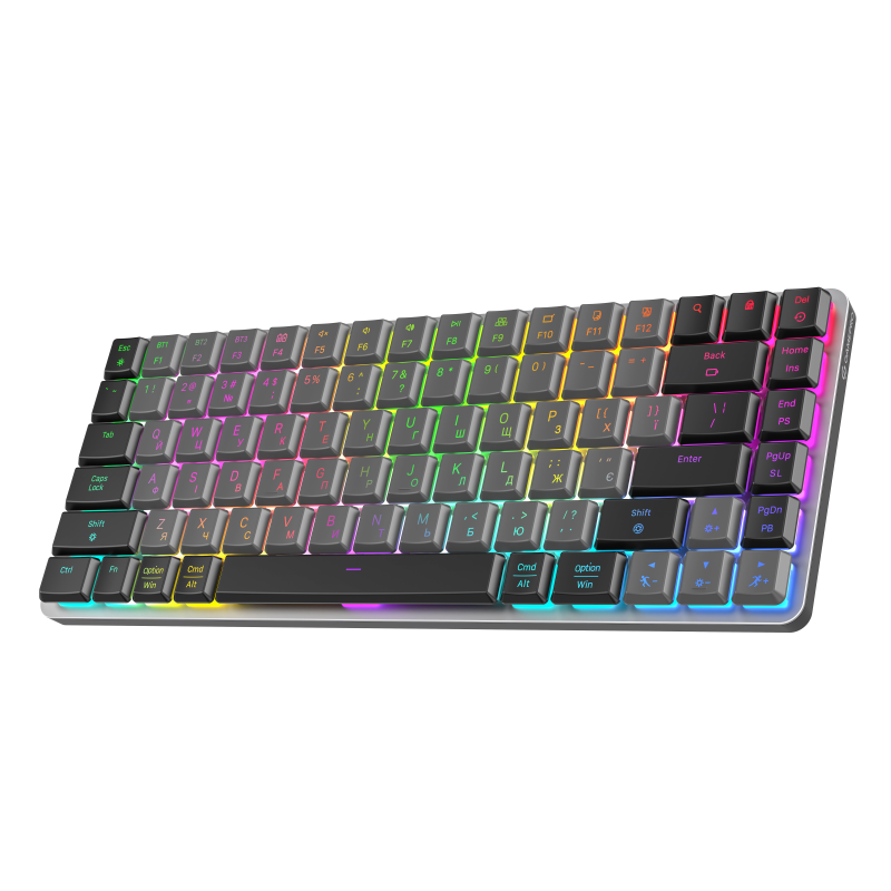 Бездротова механічна клавіатура GamePro MK230R Red Switch Low Profile Wireless/Bluetooth/USB Dark Gr