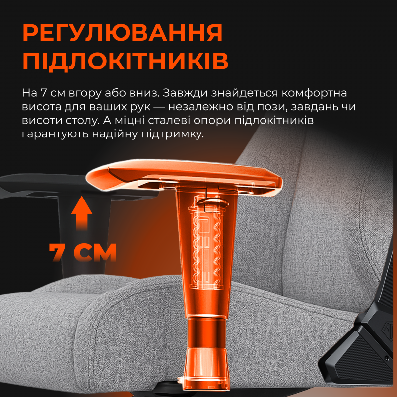 Крісло ігрове Anda Seat Novis L Fabric Dark Gray Size L