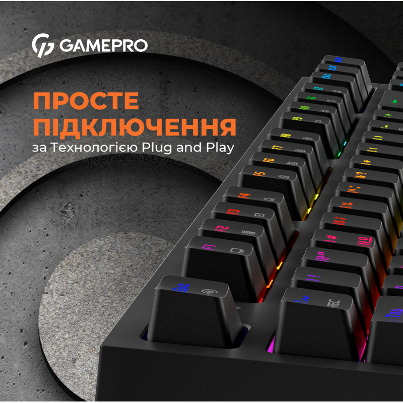 Дротова механічна клавіатура GamePro MK180B (Red) з Hot-Swap RGB Black