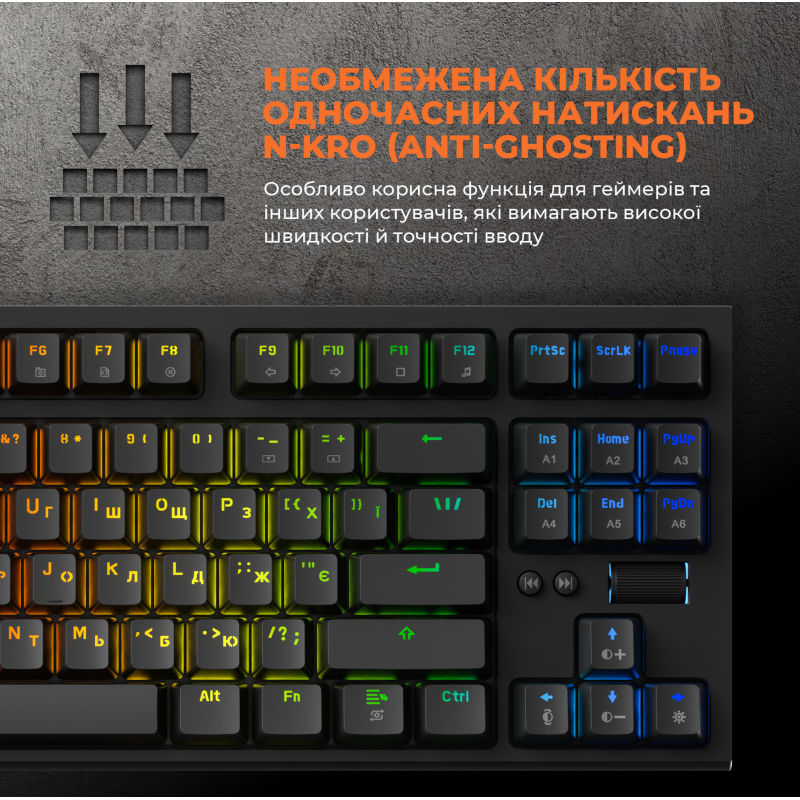 Дротова механічна клавіатура GamePro MK180B (Red) з Hot-Swap RGB Black