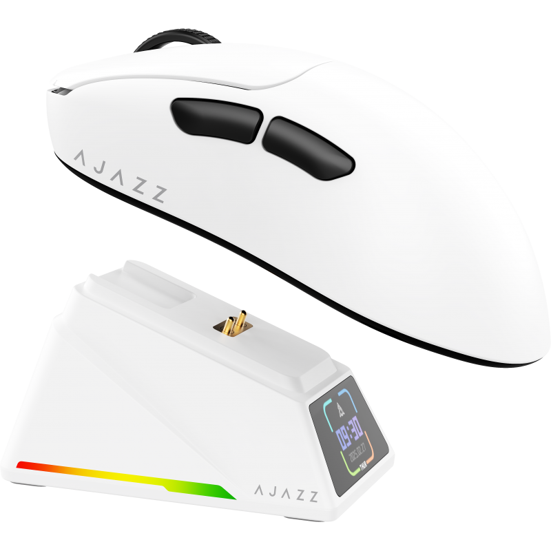 Ігрова бездротова миша Ajazz  AJ179 APEX -3 Mod-White-3950-8K Charging Dock