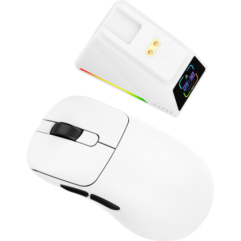Ігрова бездротова миша Ajazz  AJ179 APEX -3 Mod-White-3950-8K Charging Dock