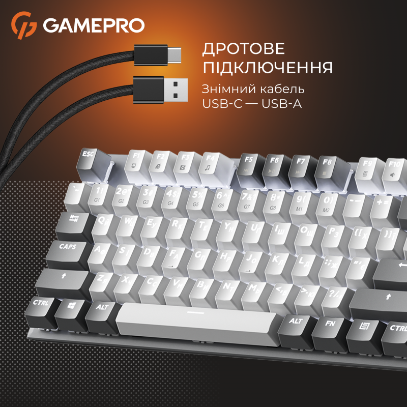 Дротова механічна клавіатура GamePro Genesis Metallic (MK144G) 100% Red switches