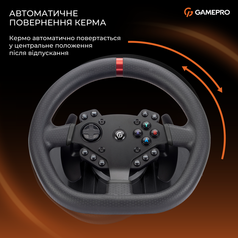 Ігрове кермо GamePro RW575PM з педалями та коробкою передач XBOX ONE/PS4/PS3/PC/SWITCH