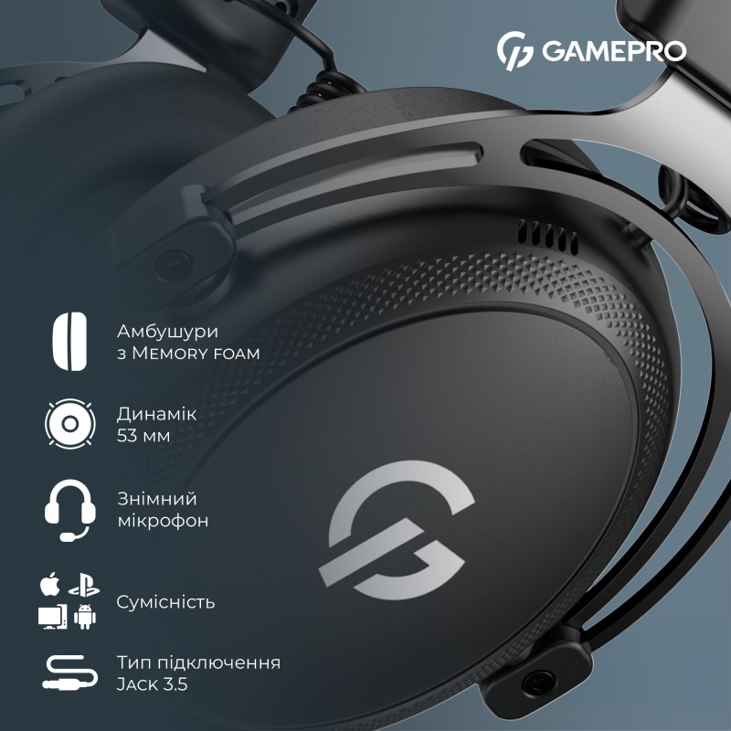 Бездротова ігрова гарнітура GamePro Asgard Skald (HS850B)