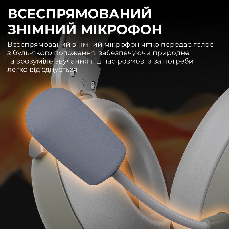 Бездротова ігрова гарнітура Ajazz AHM08 MAX Gray White (AHM08-MAX-GW)