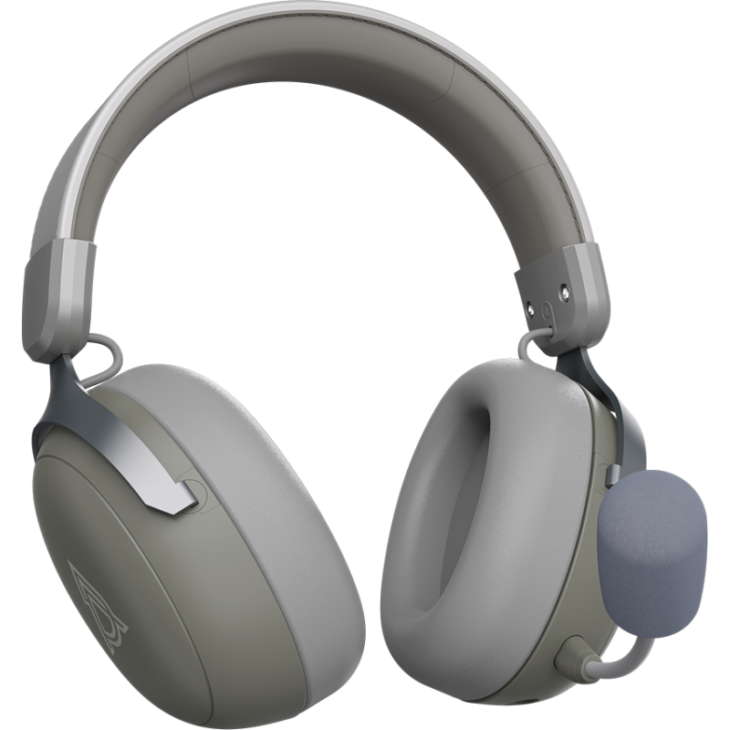 Бездротова ігрова гарнітура Ajazz AHM08 MAX Gray White (AHM08-MAX-GW)