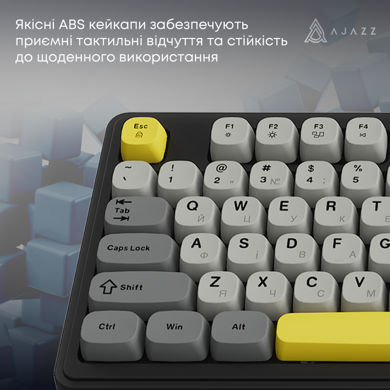 Бездротова клавіатура Ajazz AF98 PLUS Black Gray Yellow (AF98-PLUS-BGY)