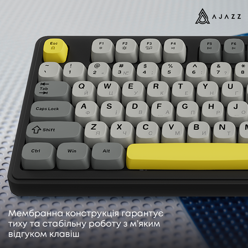 Бездротова клавіатура Ajazz AF98 PLUS Black Gray Yellow (AF98-PLUS-BGY)
