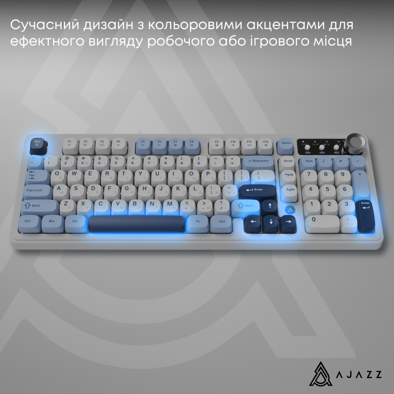 Бездротова клавіатура Ajazz AF98 PLUS Glacier Blue (AF98-PLUS-GB)