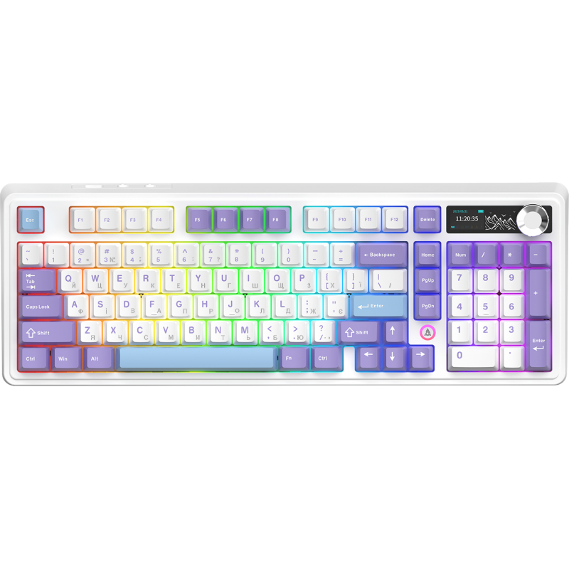 Бездротова механічна клавіатура Ajazz AK980 V2 Maillard Switch White (AK980-V2-M-PWB)