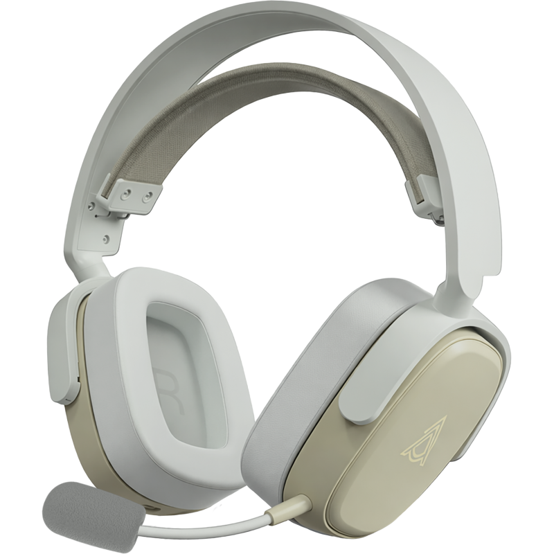 Бездротова ігрова гарнітура Ajazz AHM09 MAX Gray White (AHM09-MAX-GW)