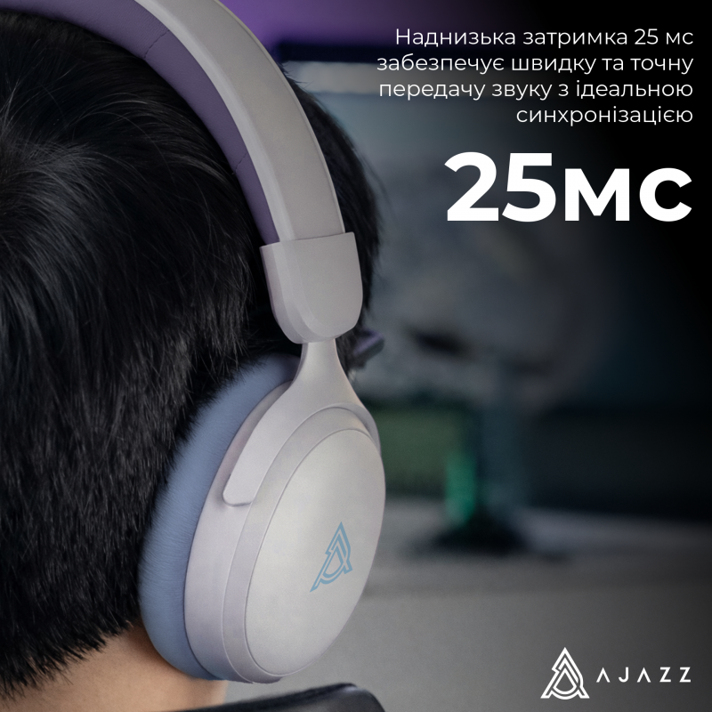 Бездротова ігрова гарнітура Ajazz AHM08 MAX Purple White Blue (AHM08-MAX-PWB)