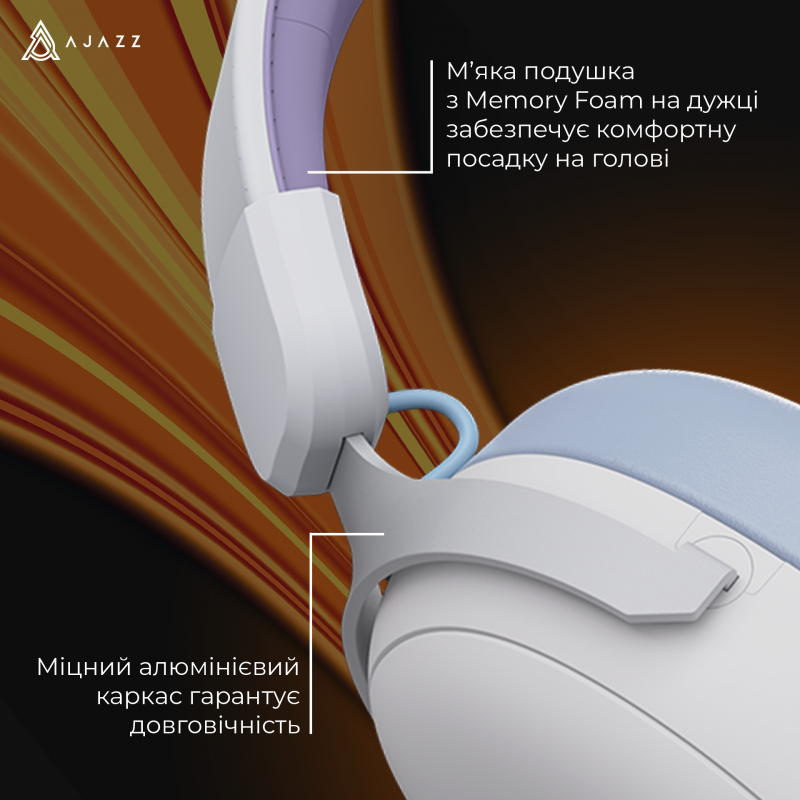 Бездротова ігрова гарнітура Ajazz AHM08 MAX Purple White Blue (AHM08-MAX-PWB)