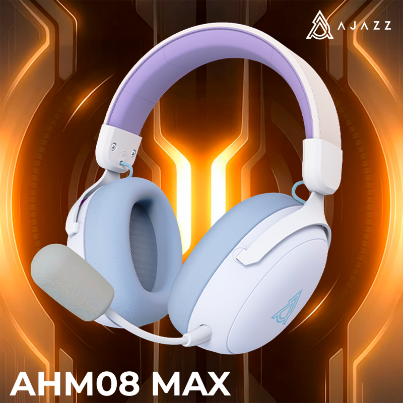 Бездротова ігрова гарнітура Ajazz AHM08 MAX Purple White Blue (AHM08-MAX-PWB)