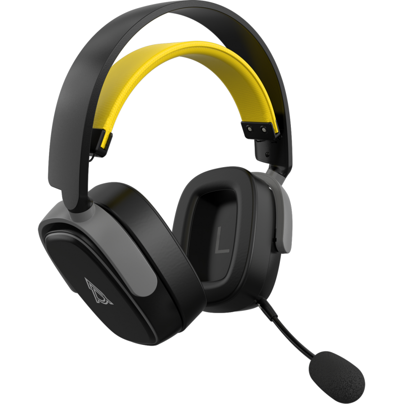 Бездротова ігрова гарнітура Ajazz AHM09 MAX Black Gray Yellow (AHM09-MAX-BGY)