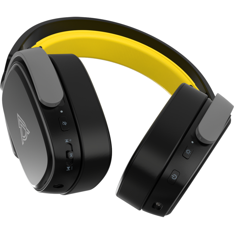 Бездротова ігрова гарнітура Ajazz AHM09 MAX Black Gray Yellow (AHM09-MAX-BGY)