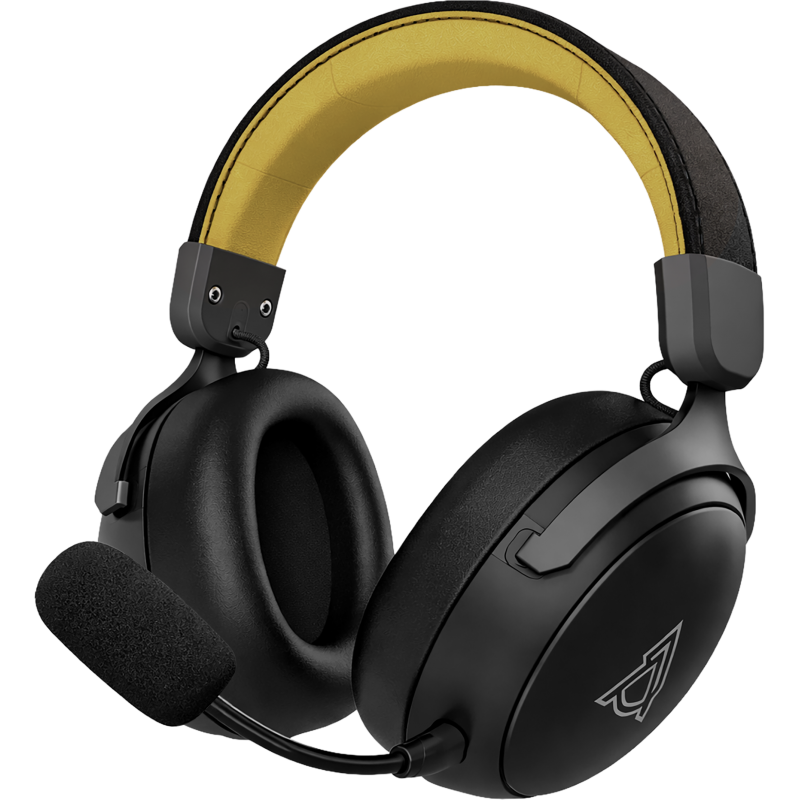 Бездротова ігрова гарнітура Ajazz AHM08 MAX Black Gray Yellow (AHM08-MAX-BGY)