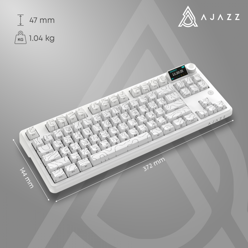 Бездротова механічна клавіатура Ajazz AK870 V2 Side Contour White (AK870-V2-S-W)