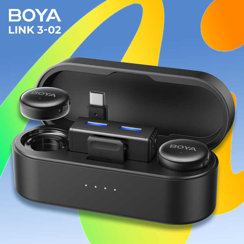 Бездротовий мікрофон BOYA LINK 3-02 Type-C/TRS Black
