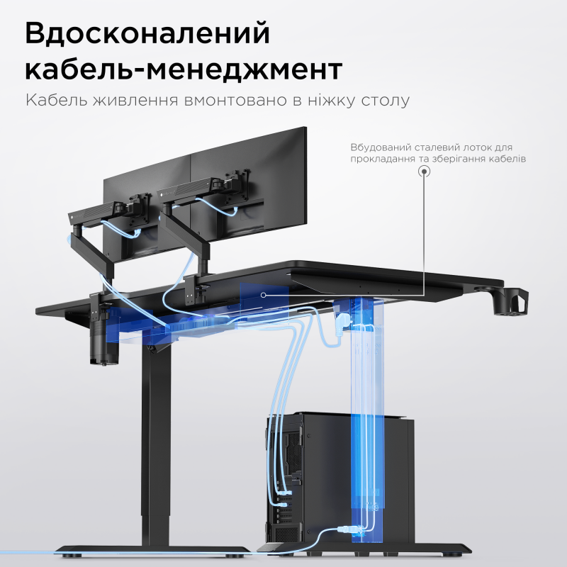Стіл з електрорегулюванням висоти Anda Seat Xtreme Pro 1600x800 Black