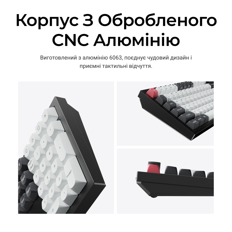 Клавіатура бездротова Keychron Q6 HE Magnetic Switch Black RGB (Q6H-M1-UA)