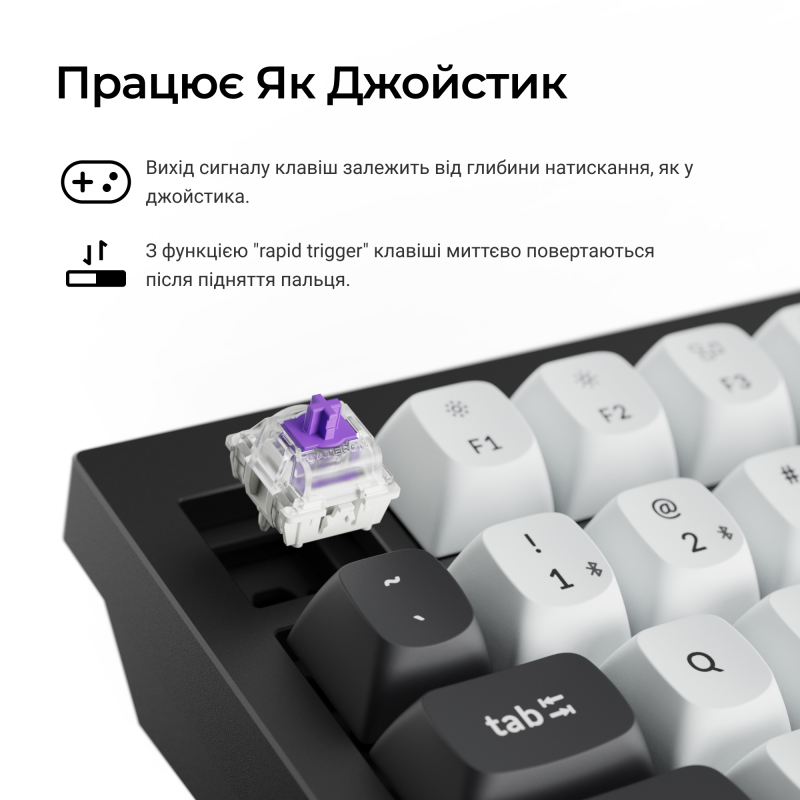 Клавіатура бездротова Keychron Q6 HE Magnetic Switch Black RGB (Q6H-M1-UA)