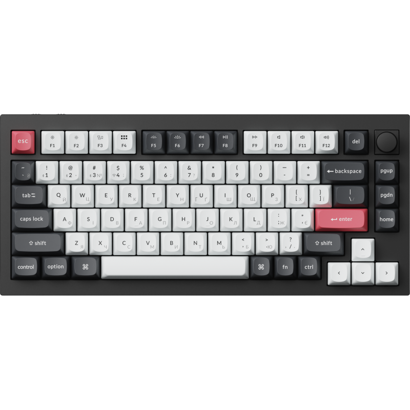 Клавіатура бездротова Keychron Q1 HE Magnetic Switch Black RGB (Q1H-M1-UA)