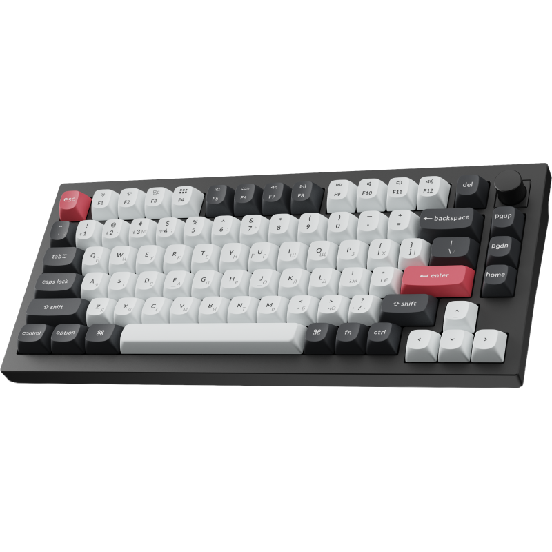 Клавіатура бездротова Keychron Q1 HE Magnetic Switch Black RGB (Q1H-M1-UA)