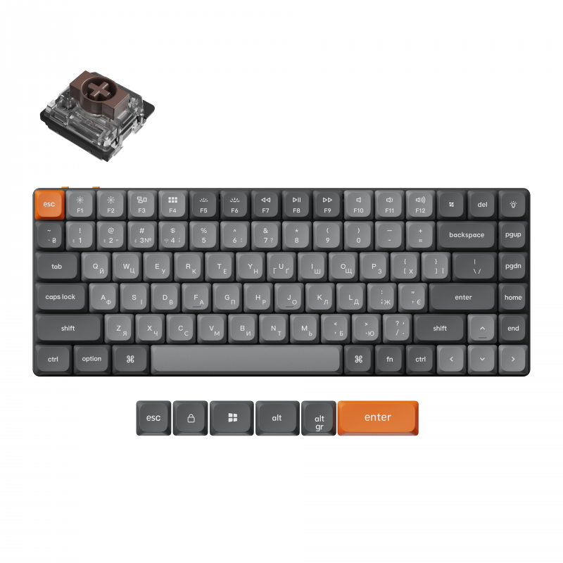 Клавіатура бездротова Keychron K3 Max Gateron Brown Switch Black RGB (K3M-H3-UA)