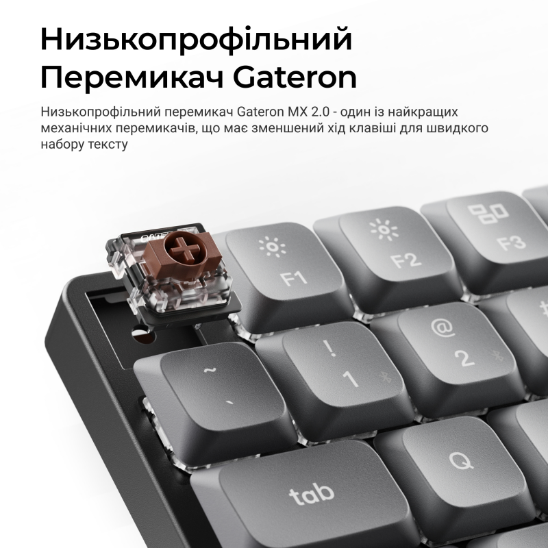 Клавіатура бездротова Keychron K3 Max Gateron Brown Switch Black RGB (K3M-H3-UA)