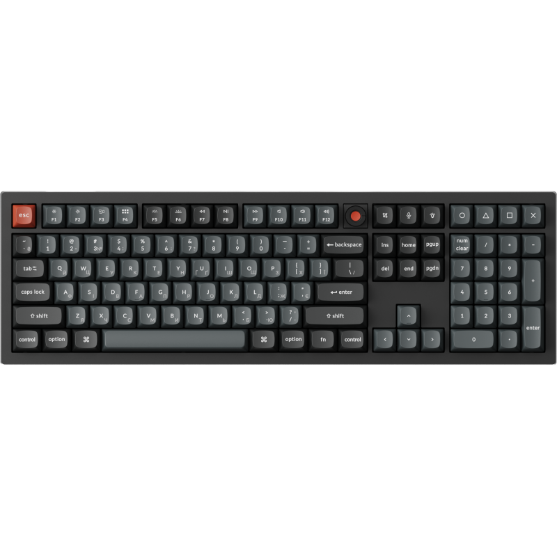 Клавіатура дротова Keychron V6 8K Keychron Super Red Switch Black RGB (V6W-D1-UA)