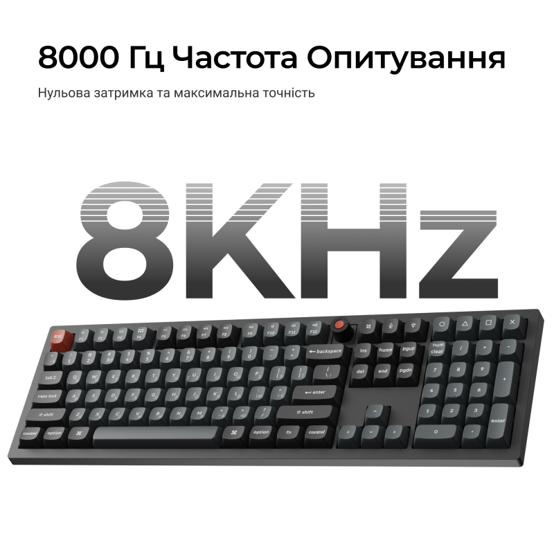 Клавіатура дротова Keychron V6 8K Keychron Super Red Switch Black RGB (V6W-D1-UA)