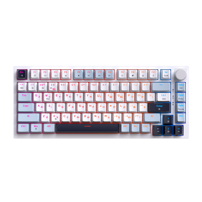 Дротова механічна клавіатура GamePro MK160 V2 Warden QLAB Sakura White (MK160-V2-BL-QS)