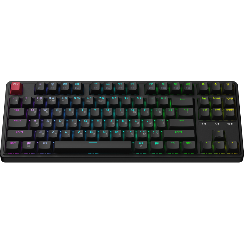 Клавіатура бездротова Keychron C3 Max Super Red Switch Black RGB (C3M-H1-UA)