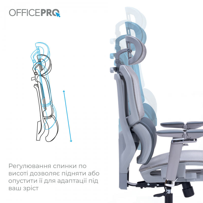 Крісло офісне OfficePro Unity OC710G Grey