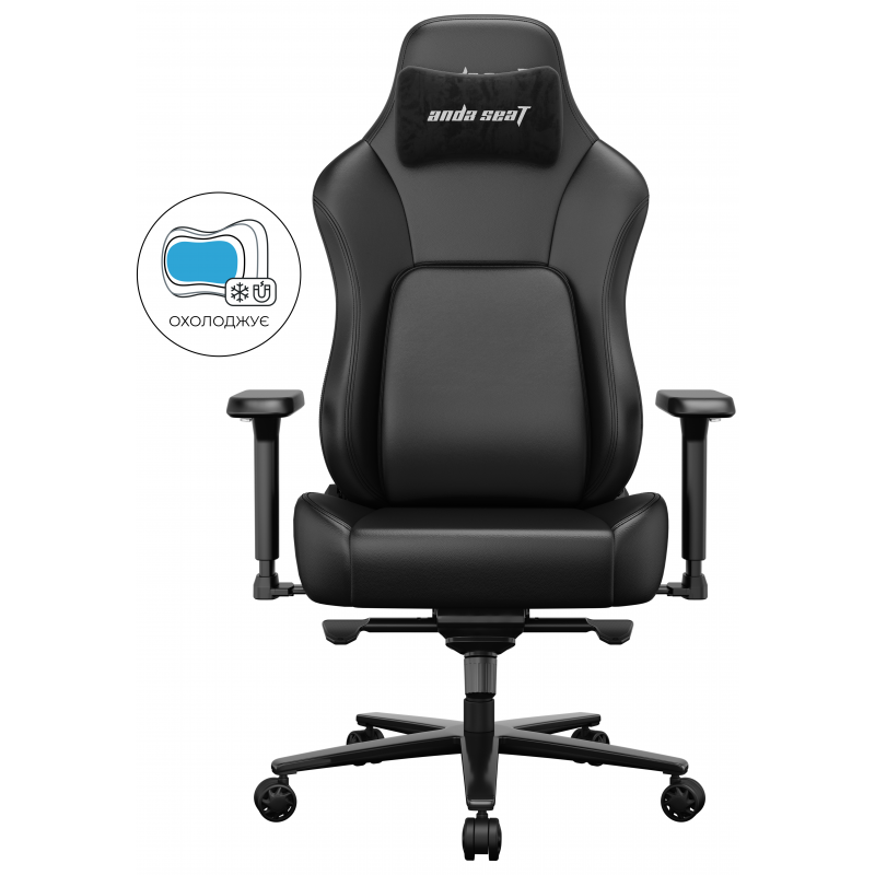 Крісло геймерське ігрове Anda Seat Phantom 4 Pro L до 100 кг Black (AD18YSDC-72-B-PV-B02)
