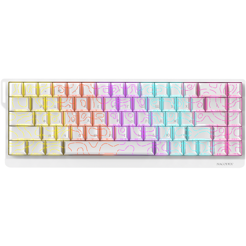 Дротова механічна клавіатура Ajazz NK68 V2 Red Switch (NK68-V2-R-S-W)