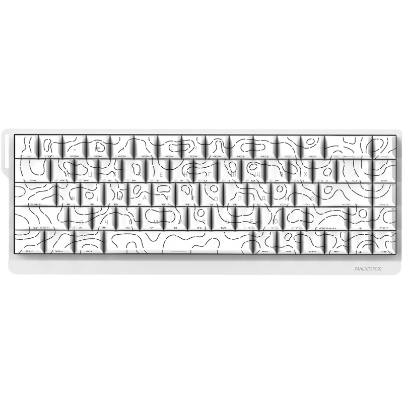 Дротова механічна клавіатура Ajazz NK68 V2 Red Switch (NK68-V2-R-S-W)