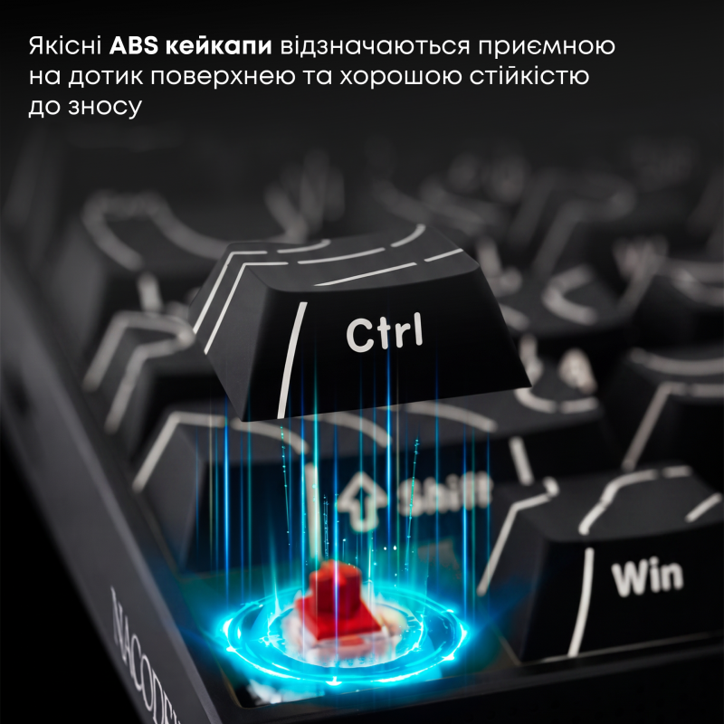 Дротова механічна клавіатура Ajazz NK68 V2 Red Switch (NK68-V2-R-S-W)