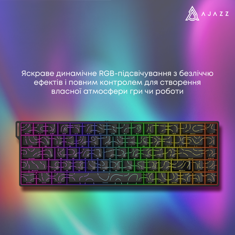 Ігрова магнітна клавіатура Ajazz AK680 V2 Ice Island Magnetic Switch (AK680-V2-I-S-B)